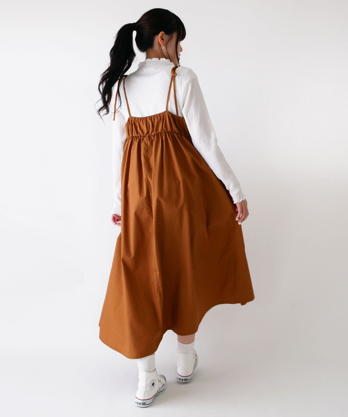 刺繍入りコットンブロードキャミワンピース