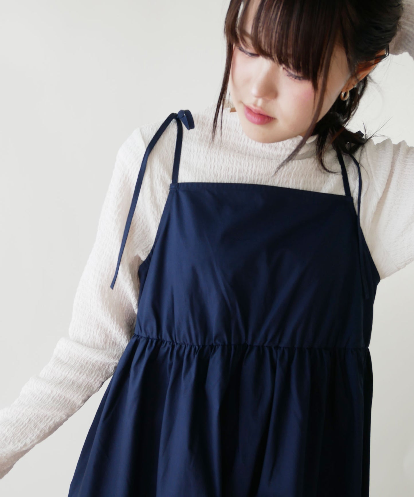 刺繍入りコットンブロードキャミワンピース