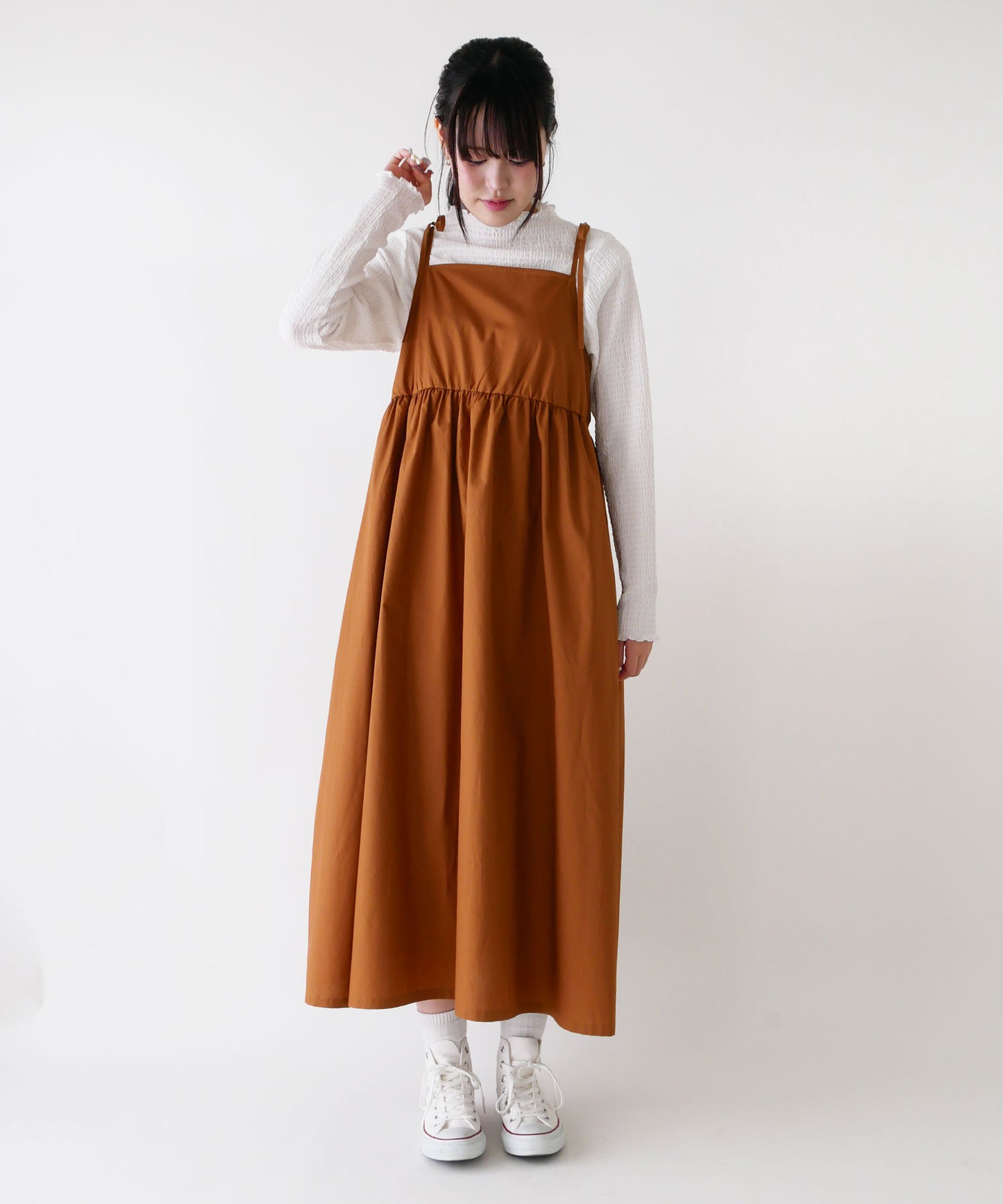 刺繍入りコットンブロードキャミワンピース