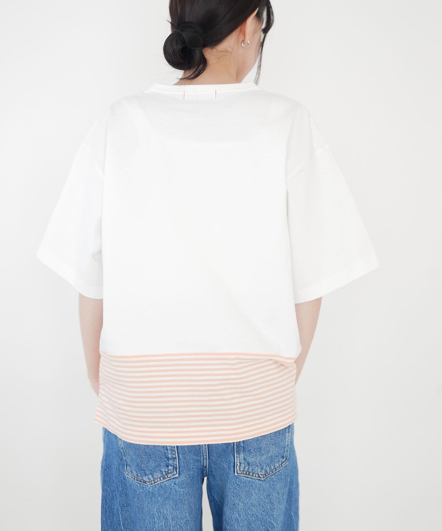 【トリトトラクタ×ルジルルン】スペシャルコラボ 幸運を呼び込む ボーダー切替半袖Tシャツ(ユニセックス)