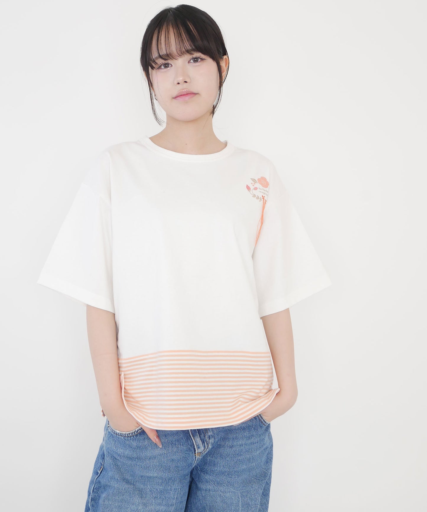 【トリトトラクタ×ルジルルン】スペシャルコラボ 幸運を呼び込む ボーダー切替半袖Tシャツ(ユニセックス)