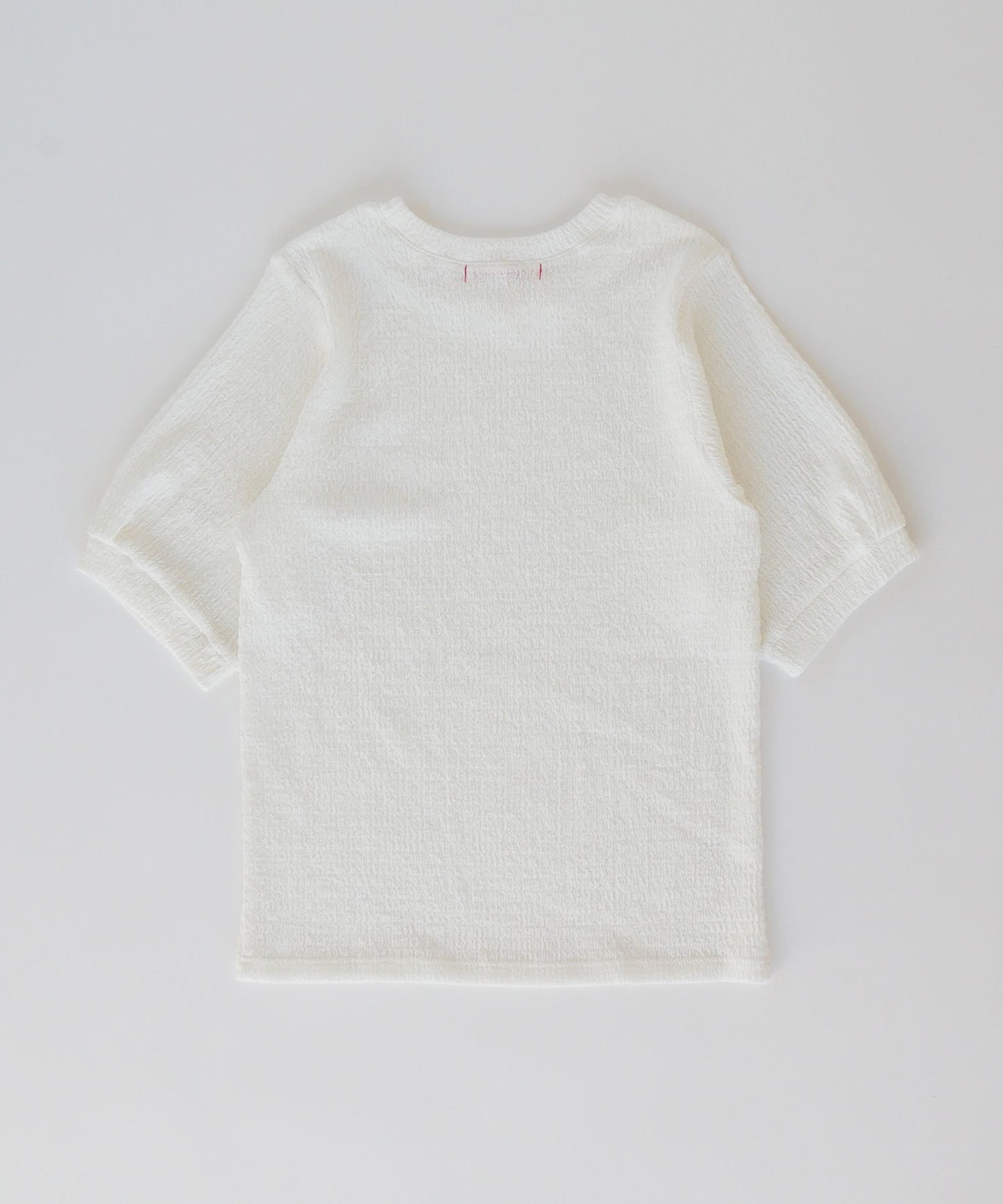 刺繍入りシャーリング天竺半袖Tシャツ